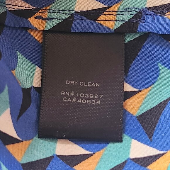 Marc by Marc Jacobs Tank Top Womens M Gold Blue Pinwheel Tunic Silk Medium - Picture 6 of 7